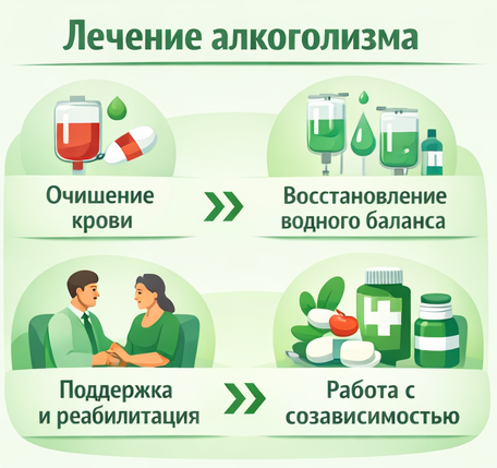 лечение алкоголизма в Константиновске этапы